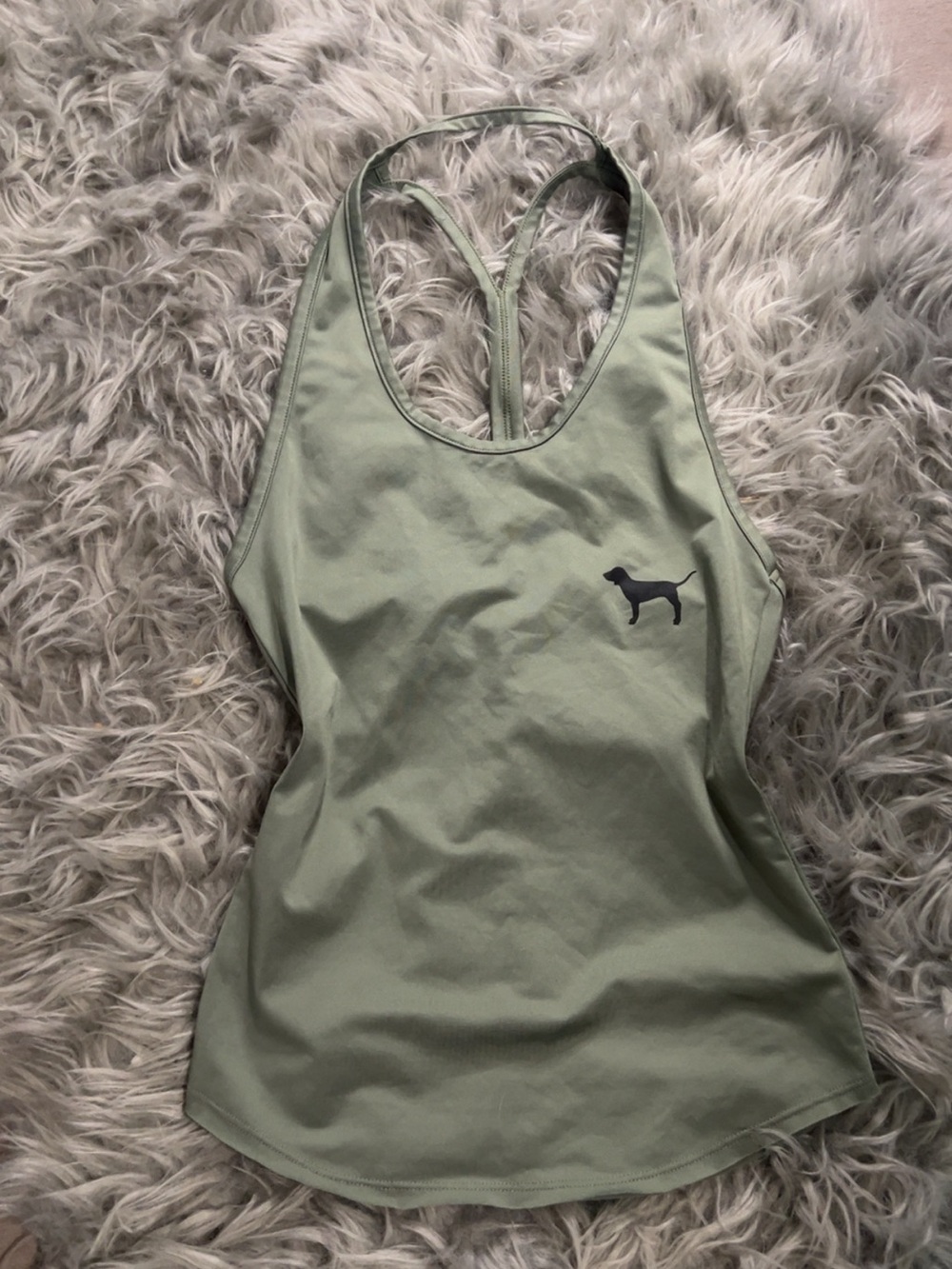 PINK Victoria's Secret Sage Green Racerback Tank